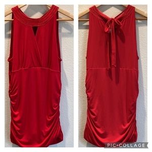 WHBM- Long Tie Neck Top (M) EUC